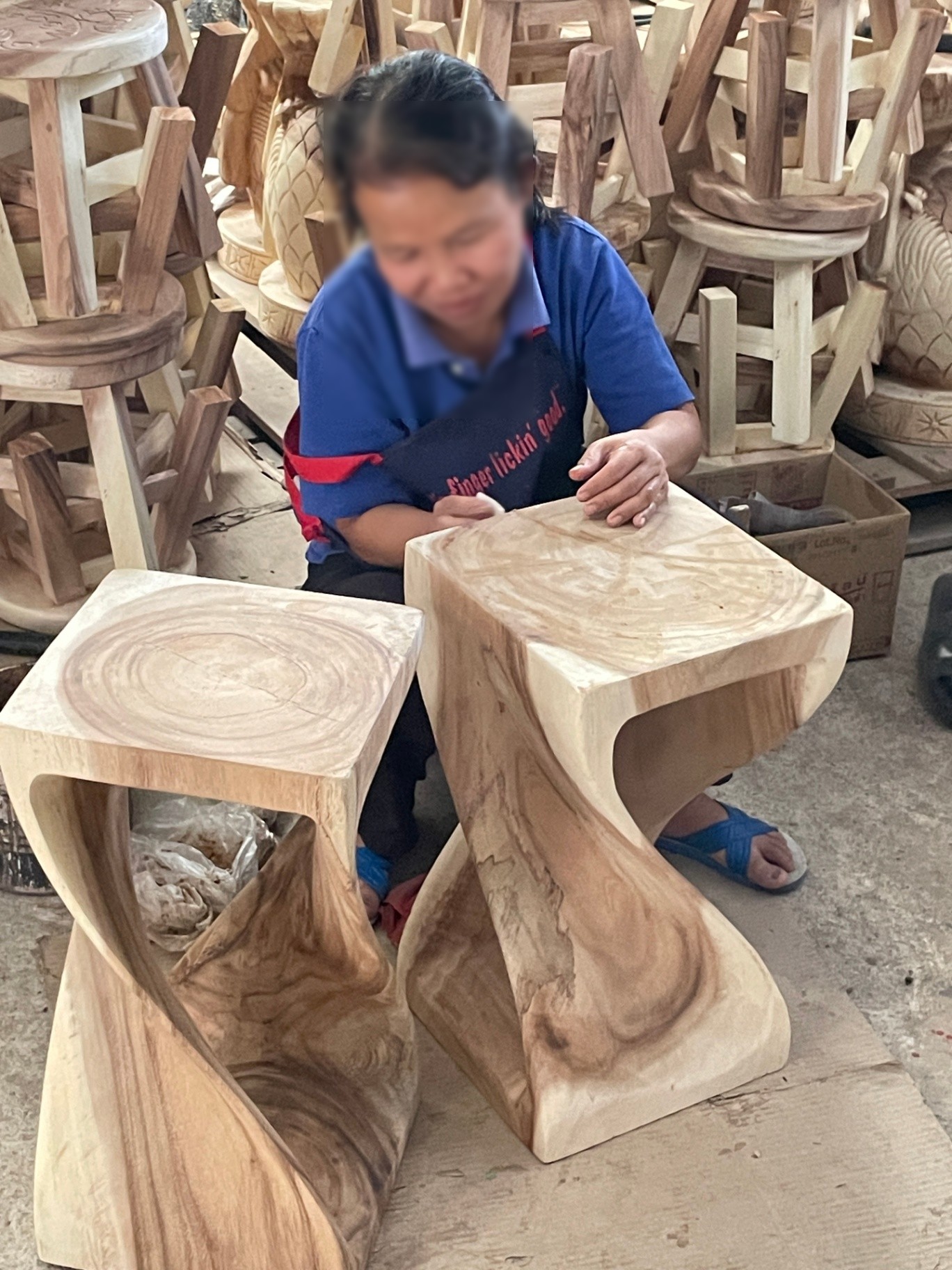 Carved Wooden Stools